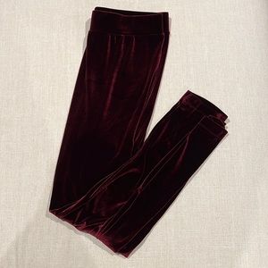 Crushed Velvet Maroon Leggings